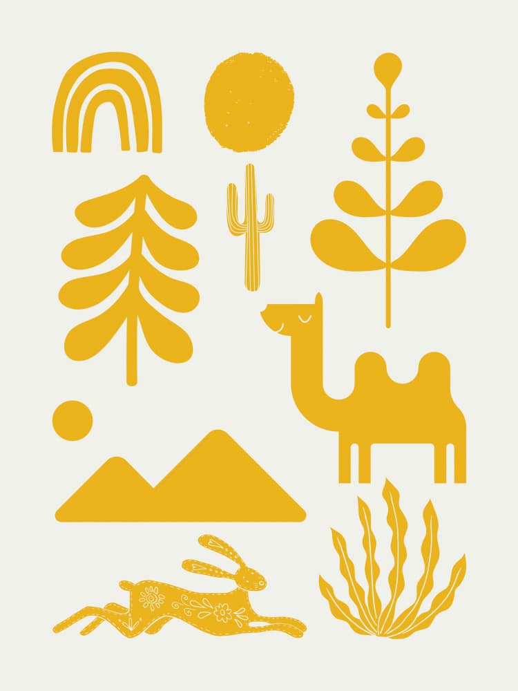 Whimsical Desert Landscape by Little Dean — canvas wall art