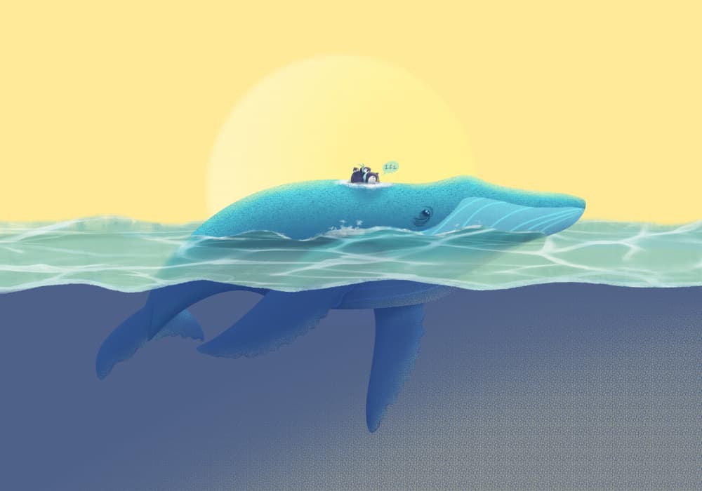 Sleeping Whale Adventure by Fadil Roze — canvas wall art