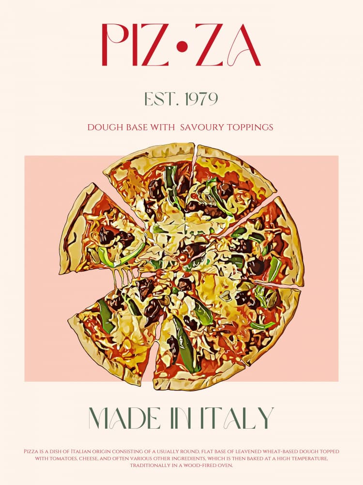 Savory Italian Pizza by Nazma Khokhar — canvas wall art