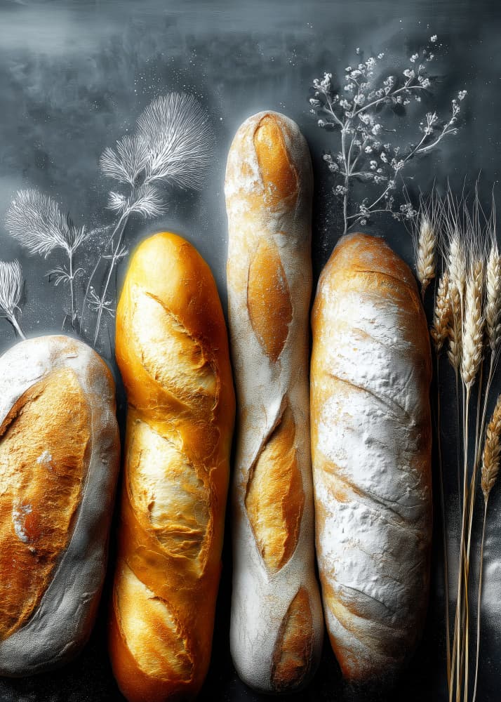 Rustic Fresh Bread by Justyna Jaszke — canvas wall art