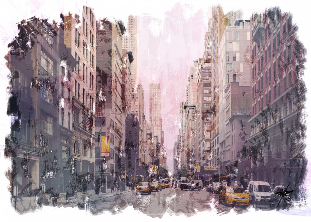 Metropolis Street Life by Osvaldo Russo — canvas wall art