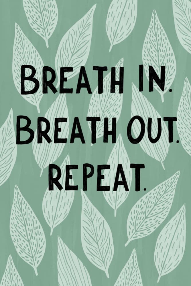 Mindful Breath Leaves by EMELIEmaria — canvas wall art