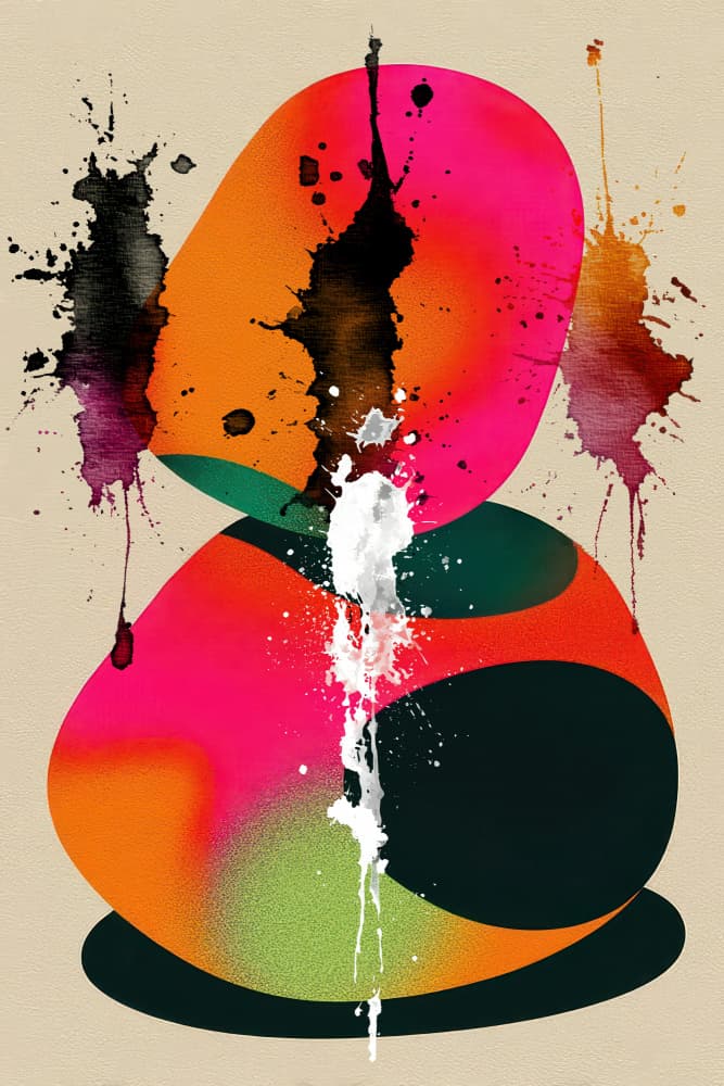 Vibrant Splatter Stack by Rafal Kulik — canvas wall art