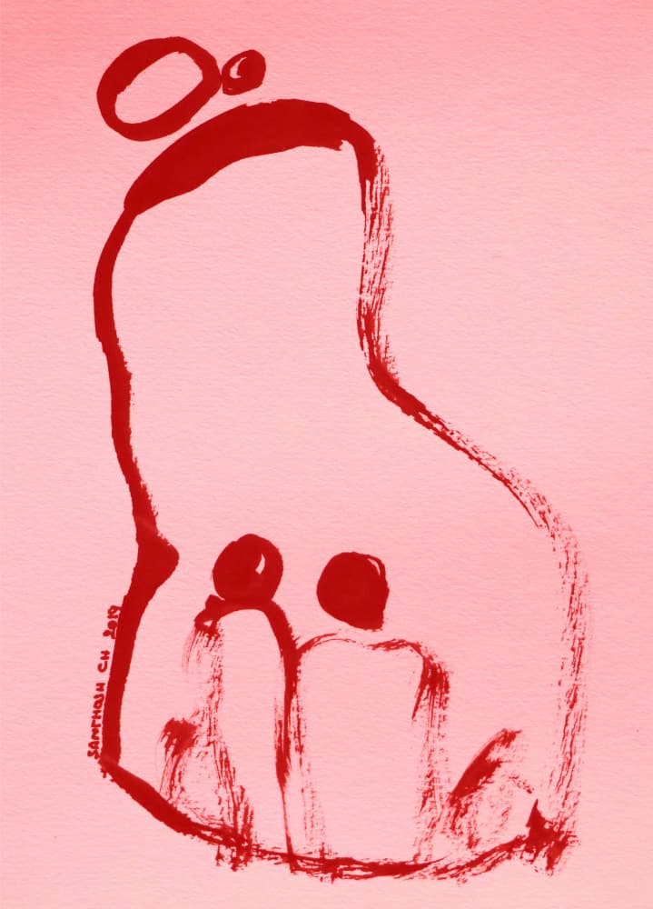 Gentle Motherhood Bond by Santhosh ch — canvas wall art