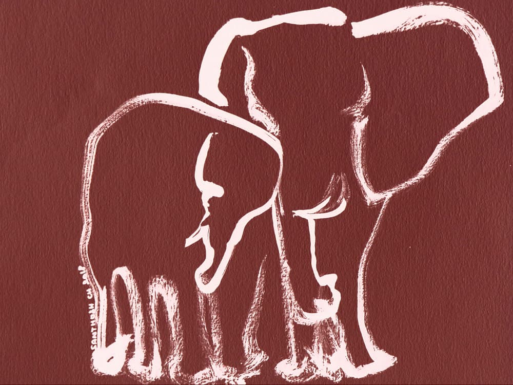 Gentle Elephant Bond by Santhosh ch — canvas wall art