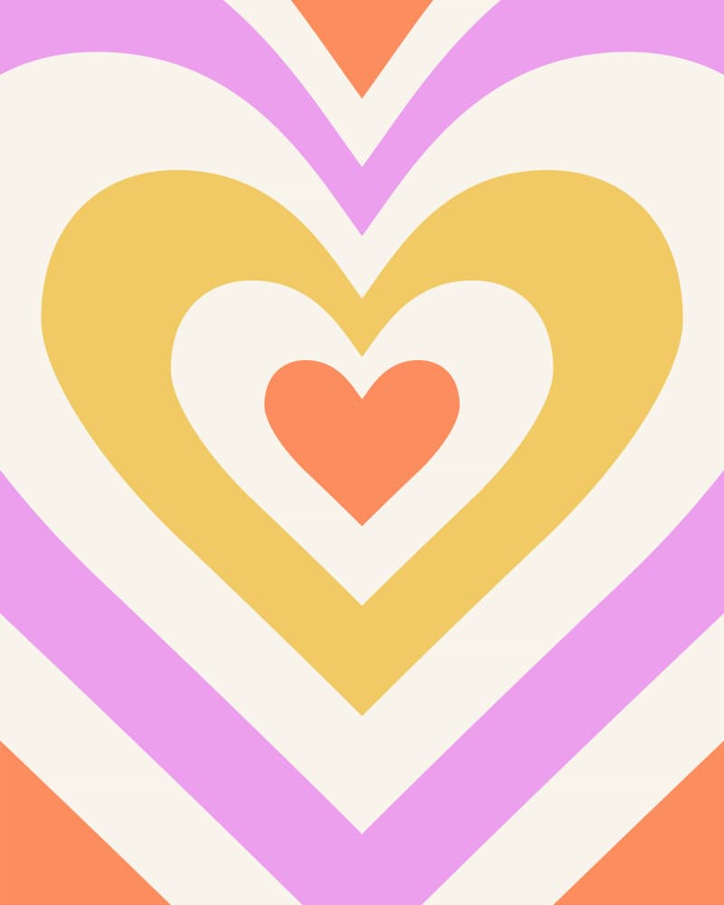 Concentric Pastel Hearts by Artprink — canvas wall art