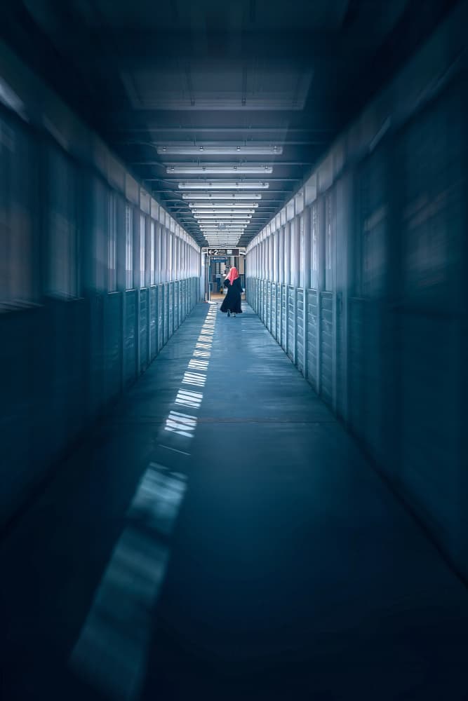 Solitary Corridor Light by MingLun Tsai (蔡明倫) — canvas wall art