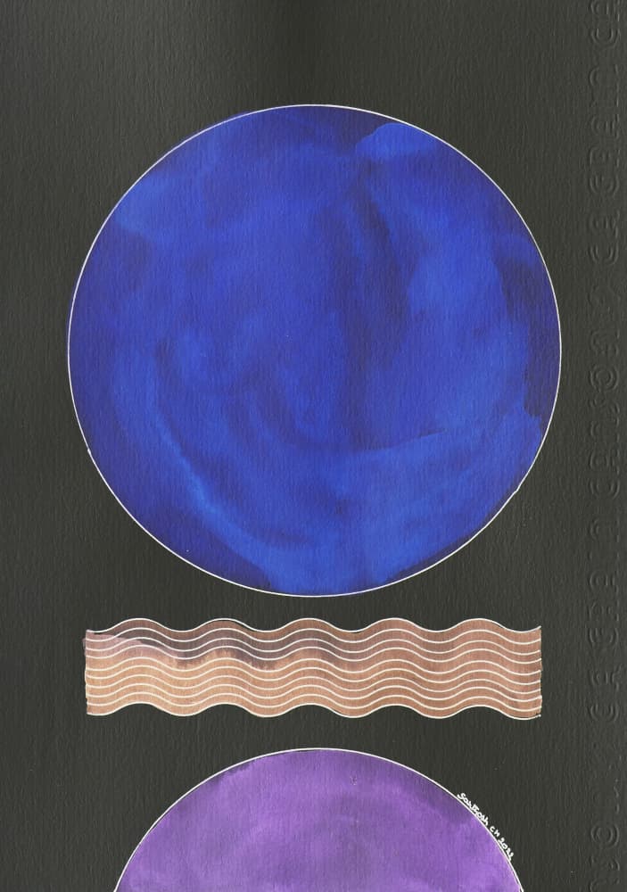 Blue Purple Wavy Circles by Santhosh ch — canvas wall art