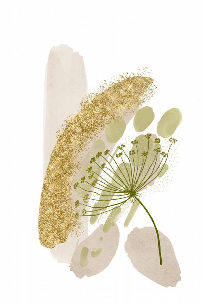 Golden Green Bloom by Sally Ann Moss — canvas wall art
