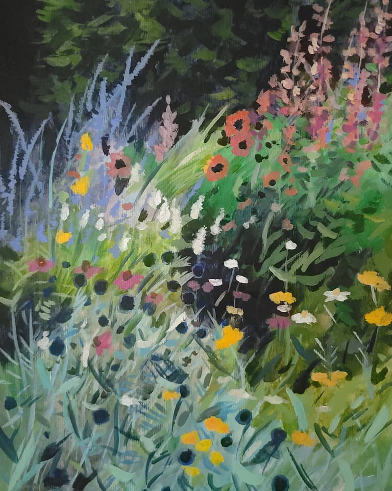 Vibrant Garden Bloom by Claire Whitehead — canvas wall art