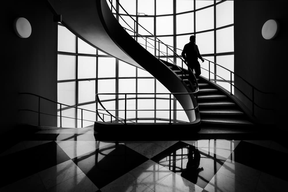 Ascending Spiral Silhouette by Christophe Staelens — canvas wall art