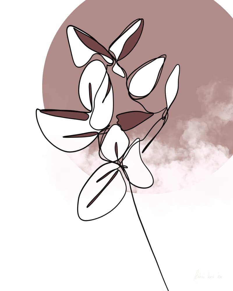 Blush Botanical Outline by Ankie Kooi — canvas wall art