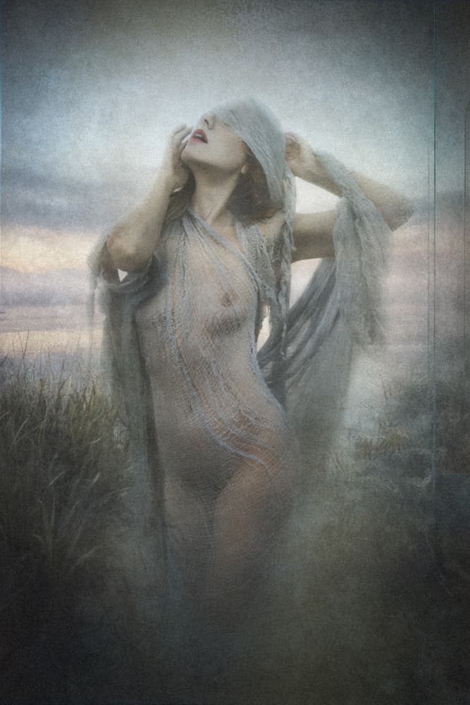 Ethereal Veiled Woman by Christian Kurz — canvas wall art