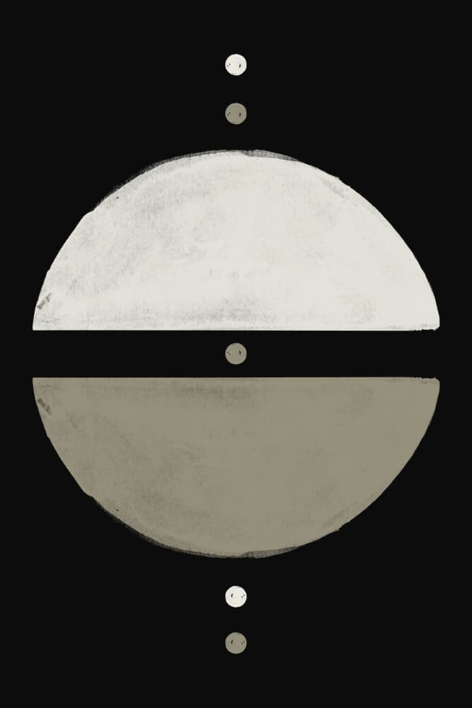 Abstract Moon Duality by Ema Paraschiv — canvas wall art