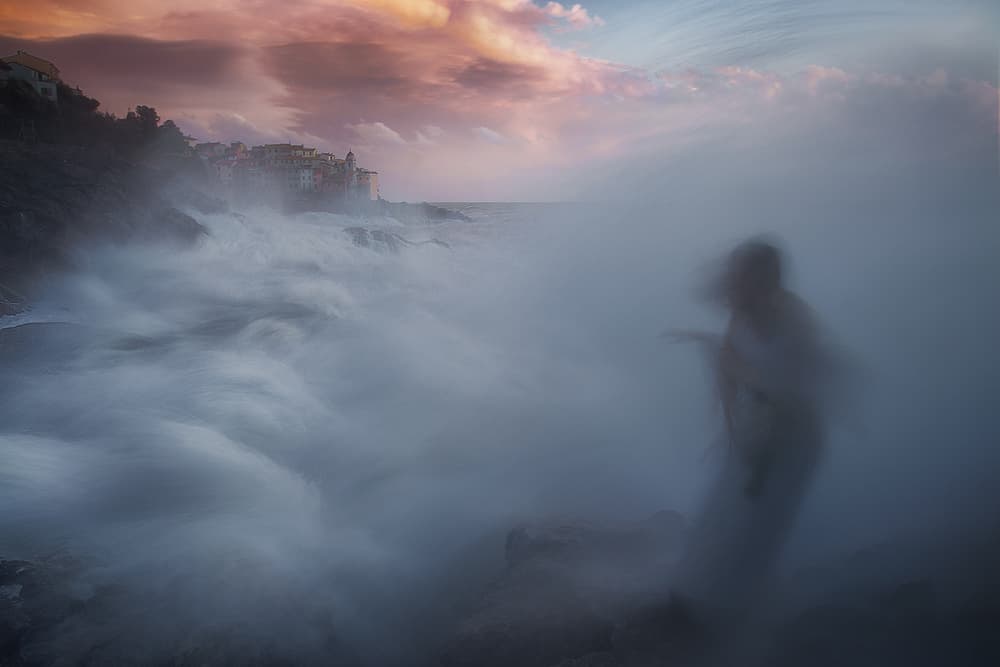 Ethereal Waves Coastal View by Paolo Lazzarotti — canvas wall art
