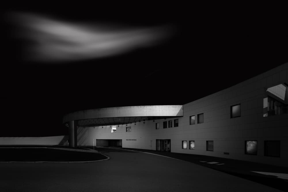 Modern Building At Night by Sonya Liu — canvas wall art