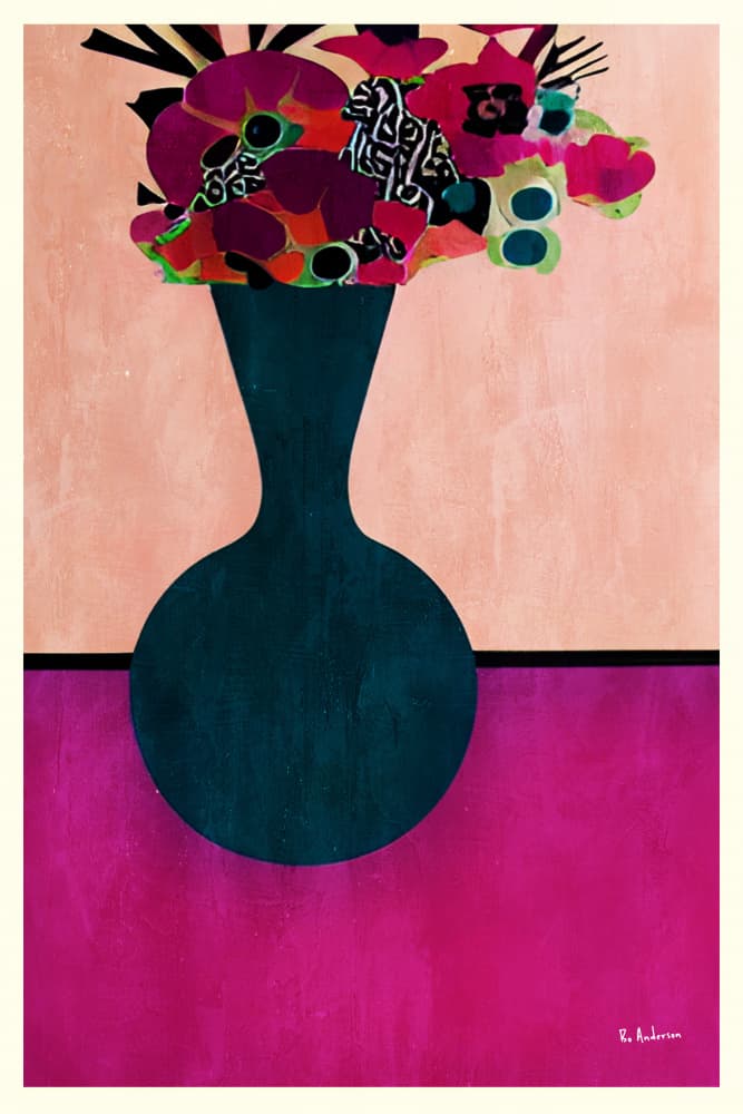 Modern Flower Vase by Bo Anderson — canvas wall art