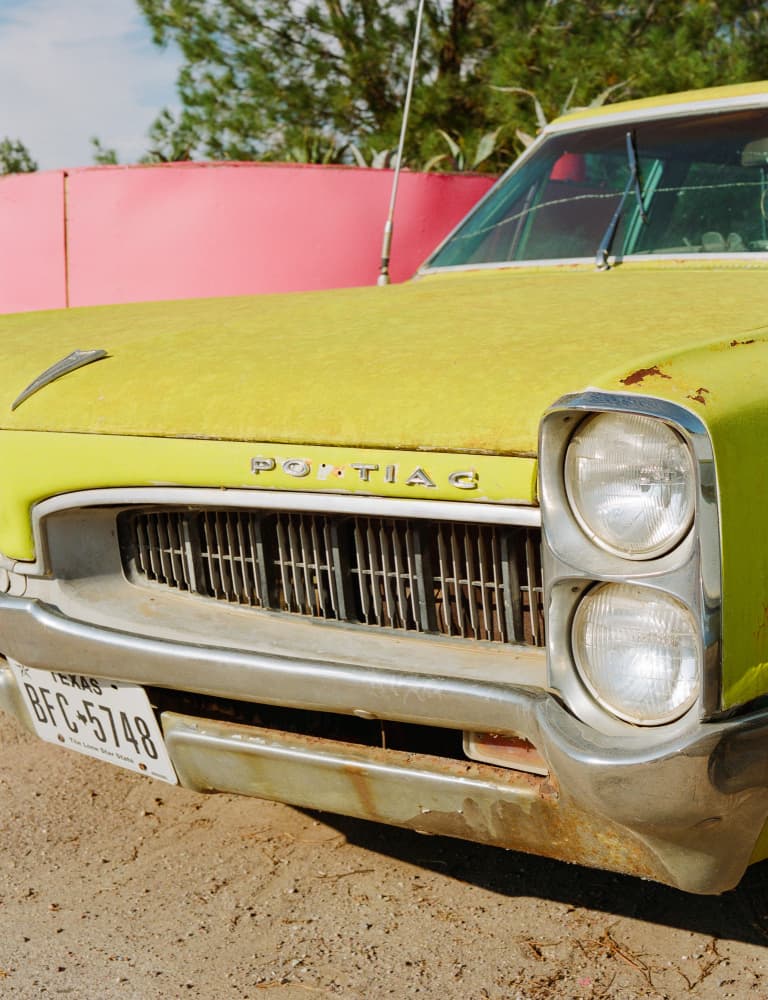Rusty Yellow Classic Car by Bethany Young — canvas wall art
