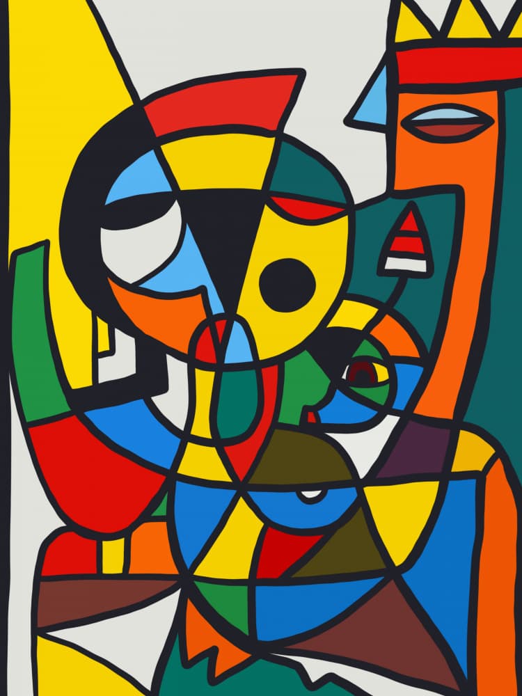 Abstract Cubist Figures by Little Dean — canvas wall art