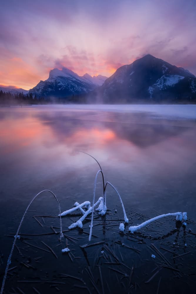 Frosted Mountain Lake Dawn by Yongnan Li (李永男) — canvas wall art