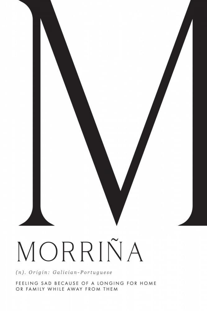 Morriña Word Definition by Rosana Laiz Blursbyai — canvas wall art