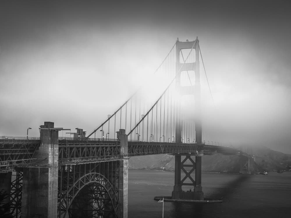 Misty Golden Gate Bridge by Irene Wu — canvas wall art