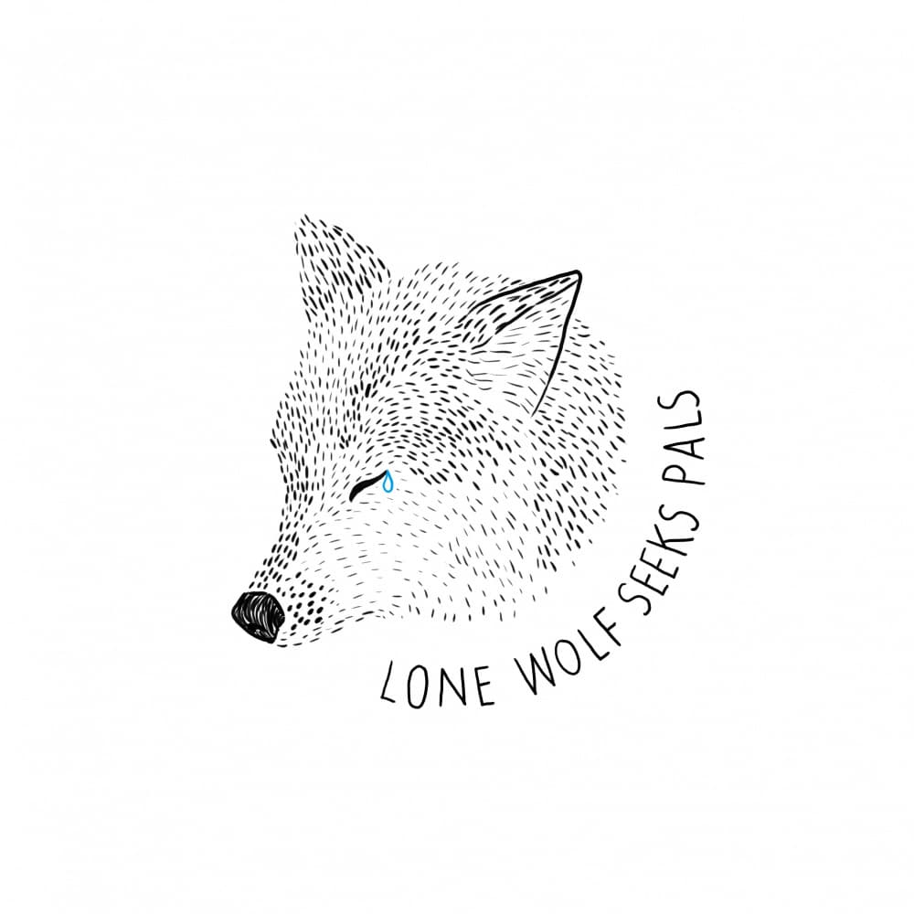 Crying Lone Wolf by Martina Scott — canvas wall art