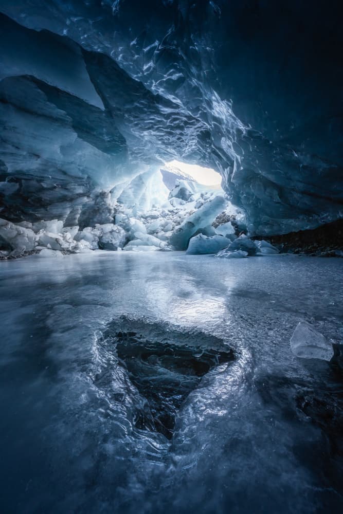 Frozen Blue Ice Cave by Yongnan Li (李永男) — canvas wall art