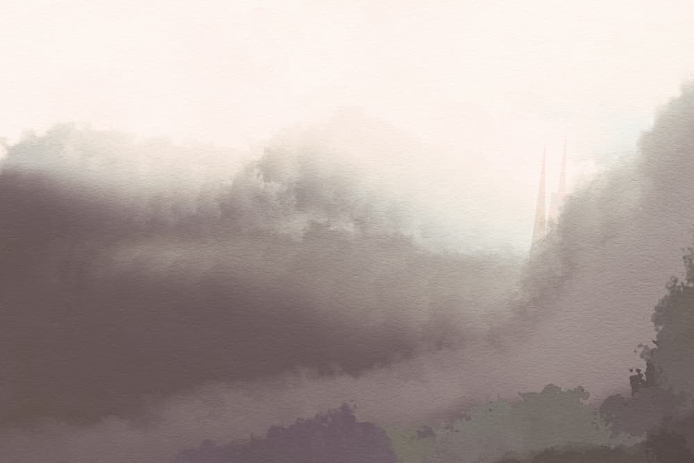 Ethereal Misty Mountains by Josie George — canvas wall art