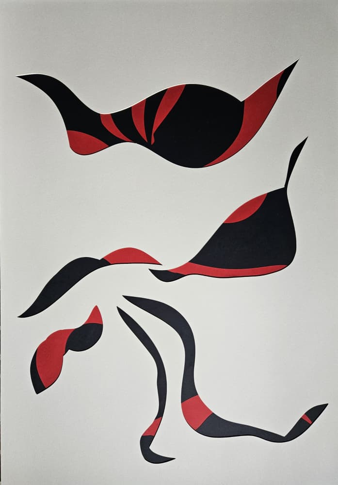 Abstract Red Black Flow by Stefano Mazzolini — canvas wall art