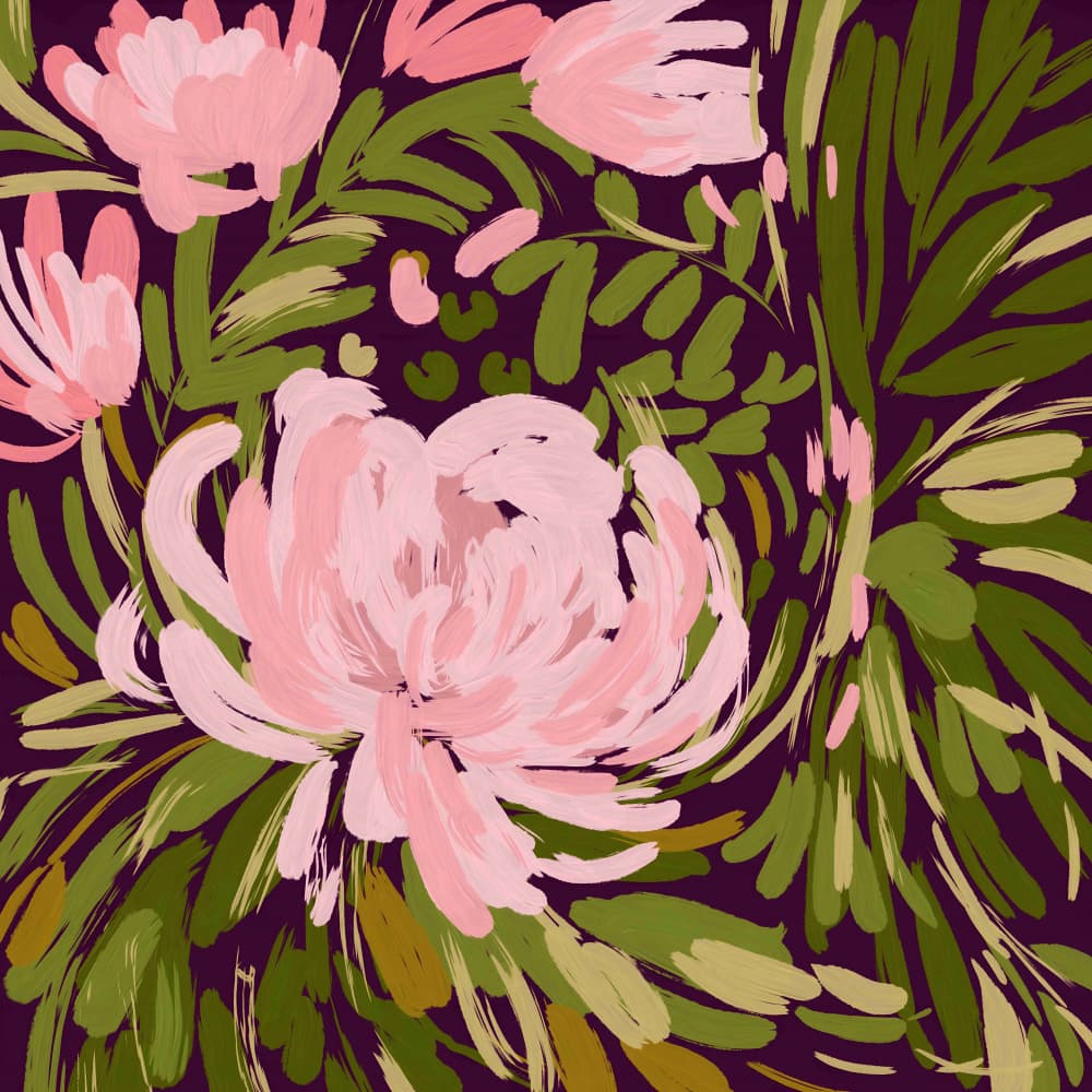 Lush Pink Blooms by Josie George — canvas wall art