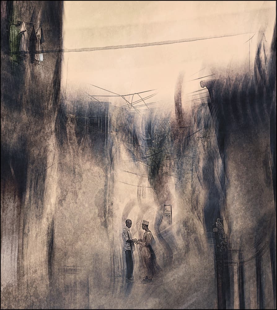 Hazy Urban Interaction by Jan van der Linden — canvas wall art