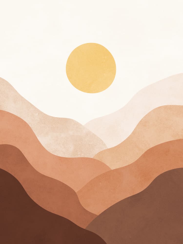 Desert Sun Mountains by Vitor Costa — canvas wall art