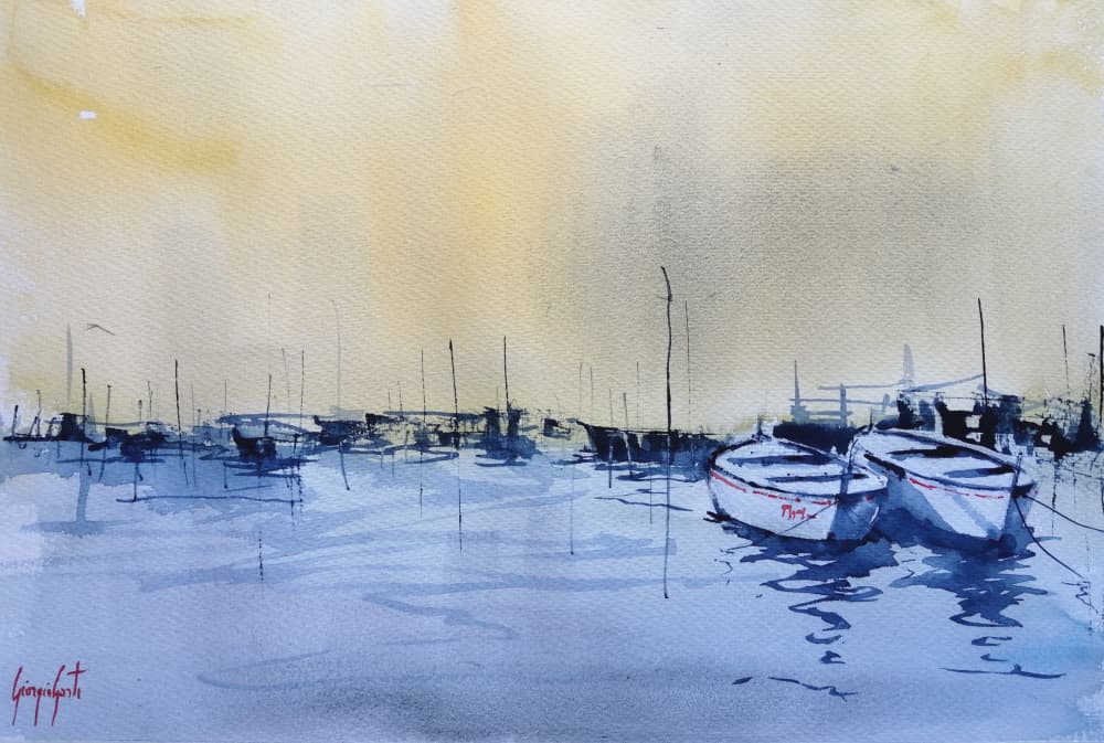 Still Marina Reflections by Giorgio Gosti — canvas wall art