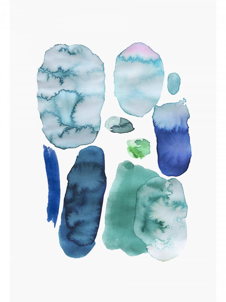 Abstract Minimal Watercolor Blue I by Ninola Design — canvas wall art