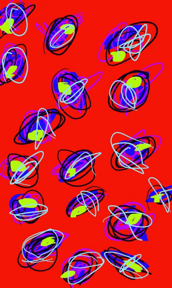 Vibrant Abstract Swirls by Olea Huuska — canvas wall art
