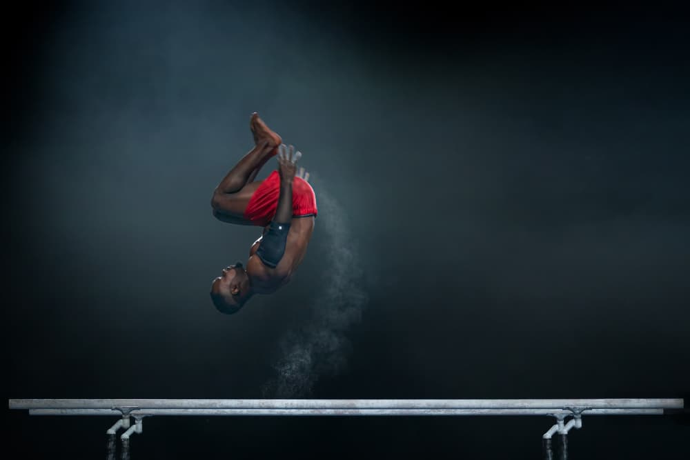 Dynamic Gymnastics Action by Els Keurlinckx — canvas wall art