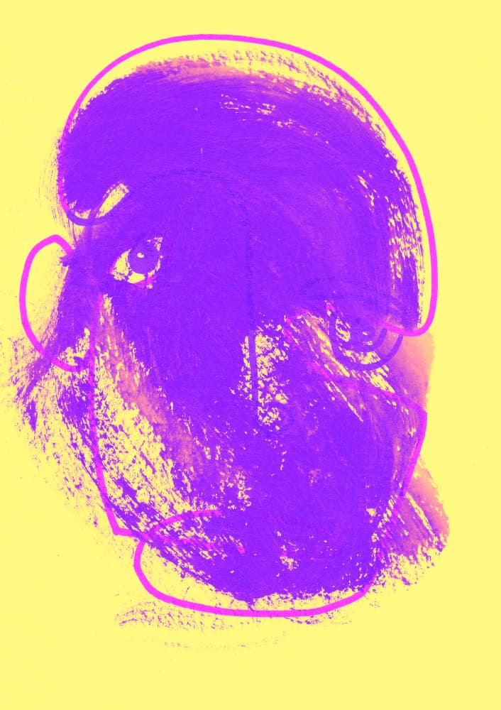 Abstract Purple Face by Santhosh ch — canvas wall art