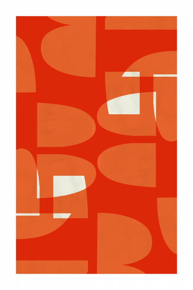 Vibrant Midcentury Curves by cartissi — canvas wall art