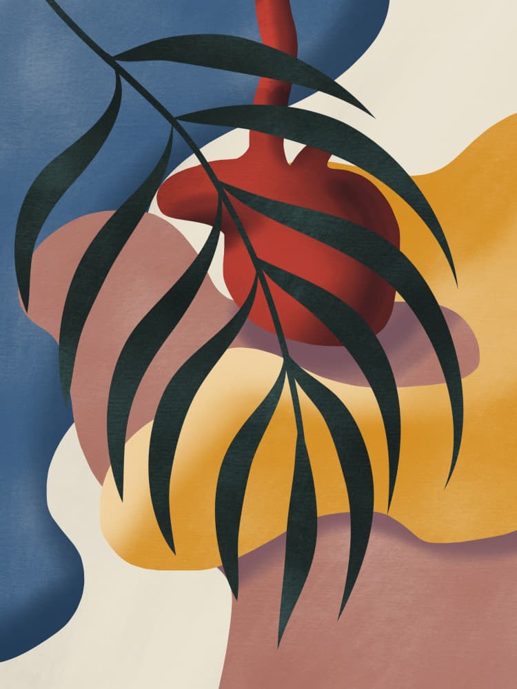 Palm Leaf Abstract Shapes by Little Dean — canvas wall art