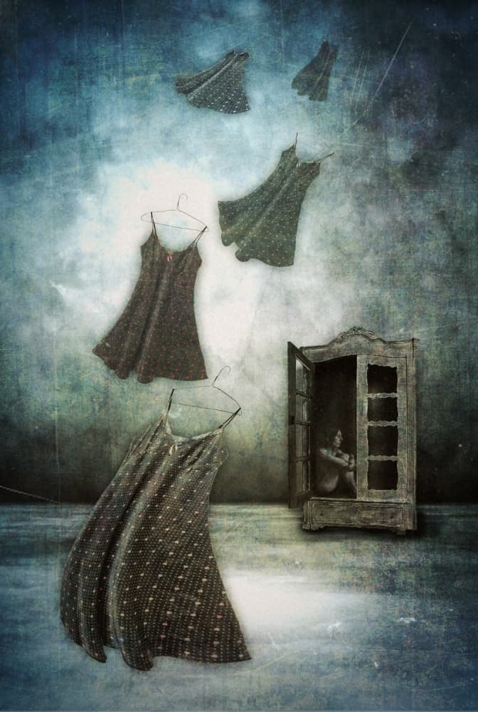 Floating Dresses Dreamy Escape by Lucyna Łazarska ( Lucynda Lu ) — canvas wall art