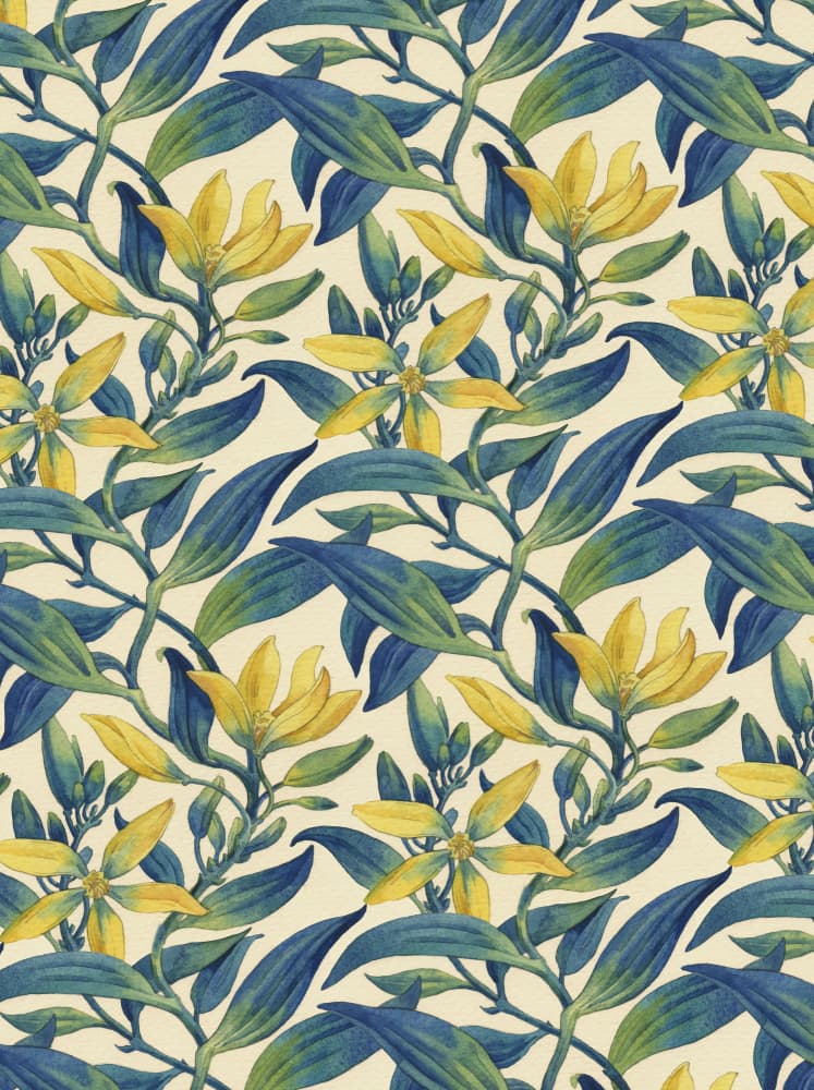Vibrant Botanical Pattern by Tetiana Kava Illustration — canvas wall art