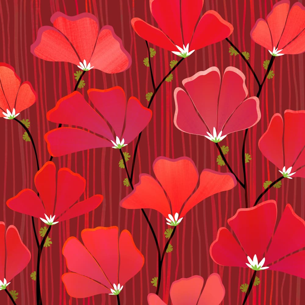Deco Holiday Blossoms by Kristian Gallagher — canvas wall art