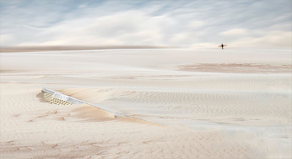 Solitary Desert Surfer by Gilbert Claes — canvas wall art