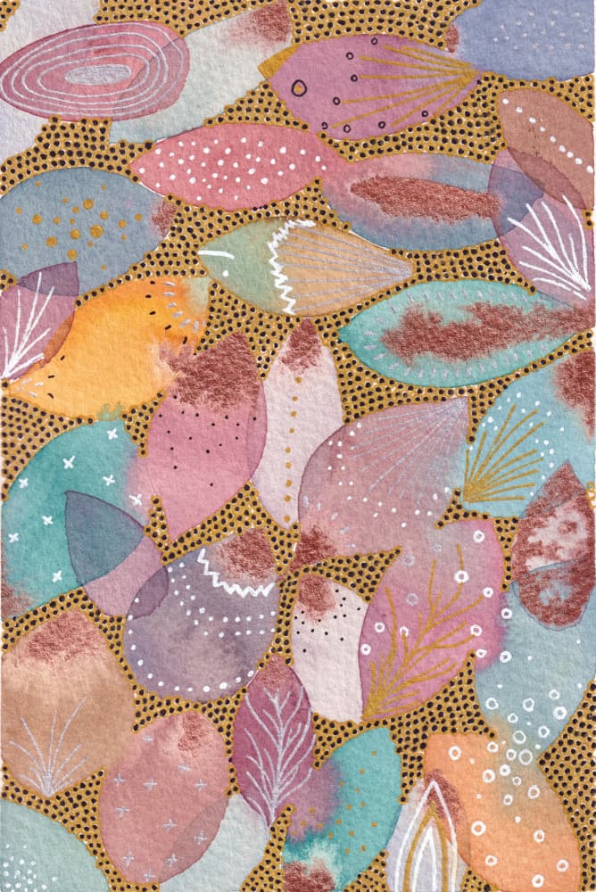 Pastel Botanical Shapes by Camille Contini — canvas wall art