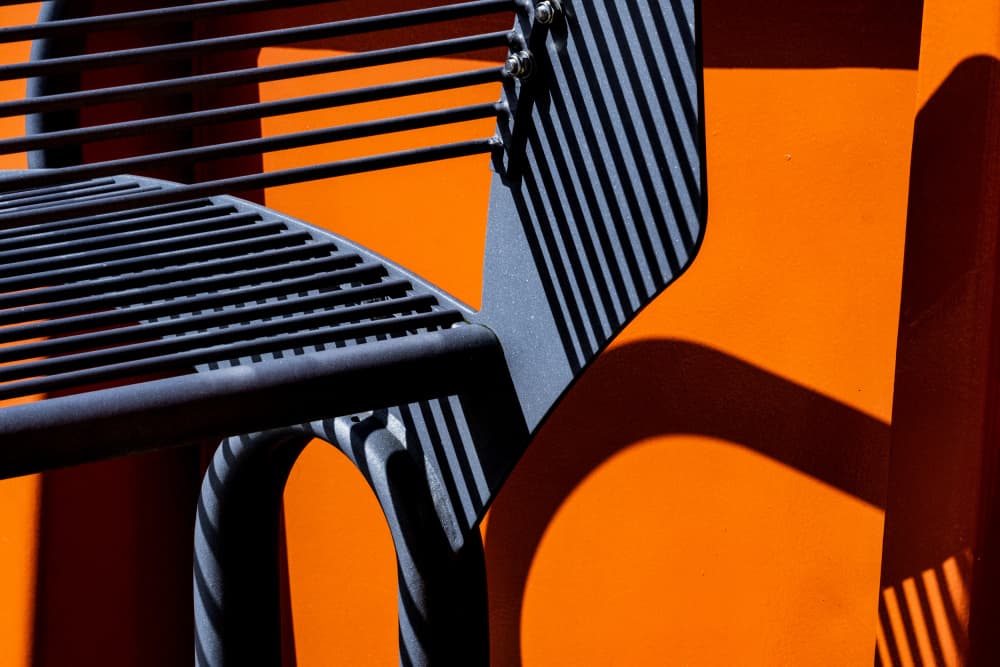 Orange Chair Shadows by Linda Wride — canvas wall art