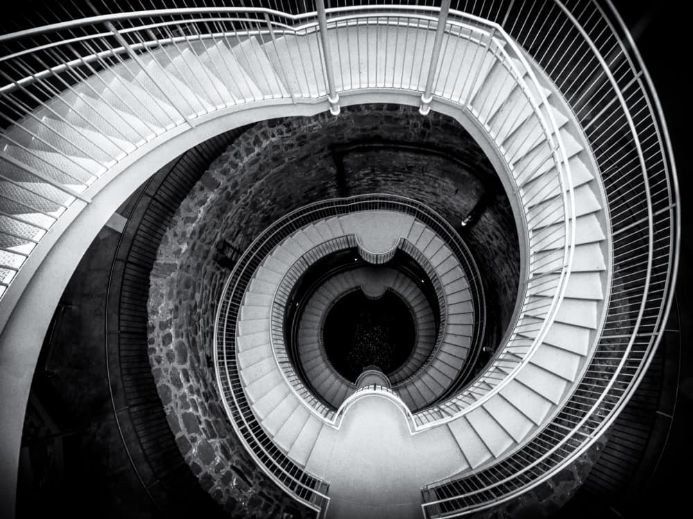 Deep Spiral Staircase by Rob Darby — canvas wall art