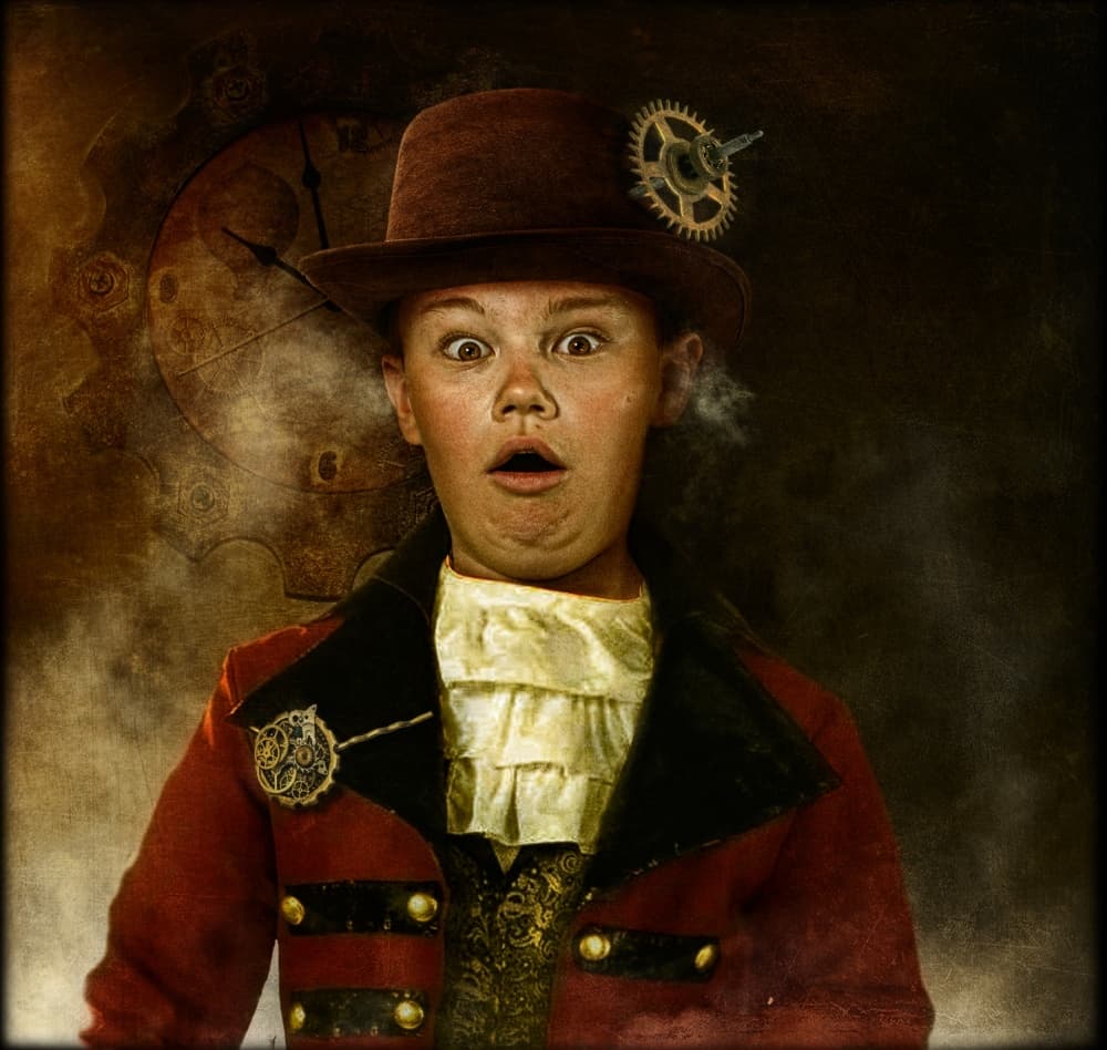 Shocked Steampunk Boy by Svetlana Melik-Nubarova — canvas wall art