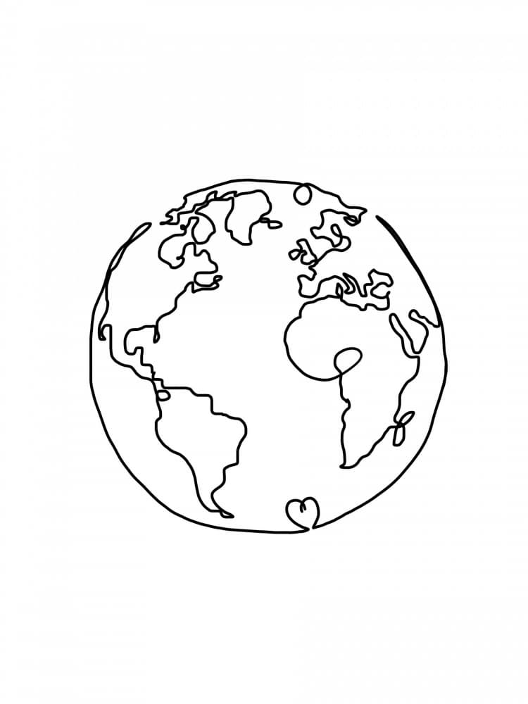 Global Heart Outline by Hanna Lee Tidd — canvas wall art