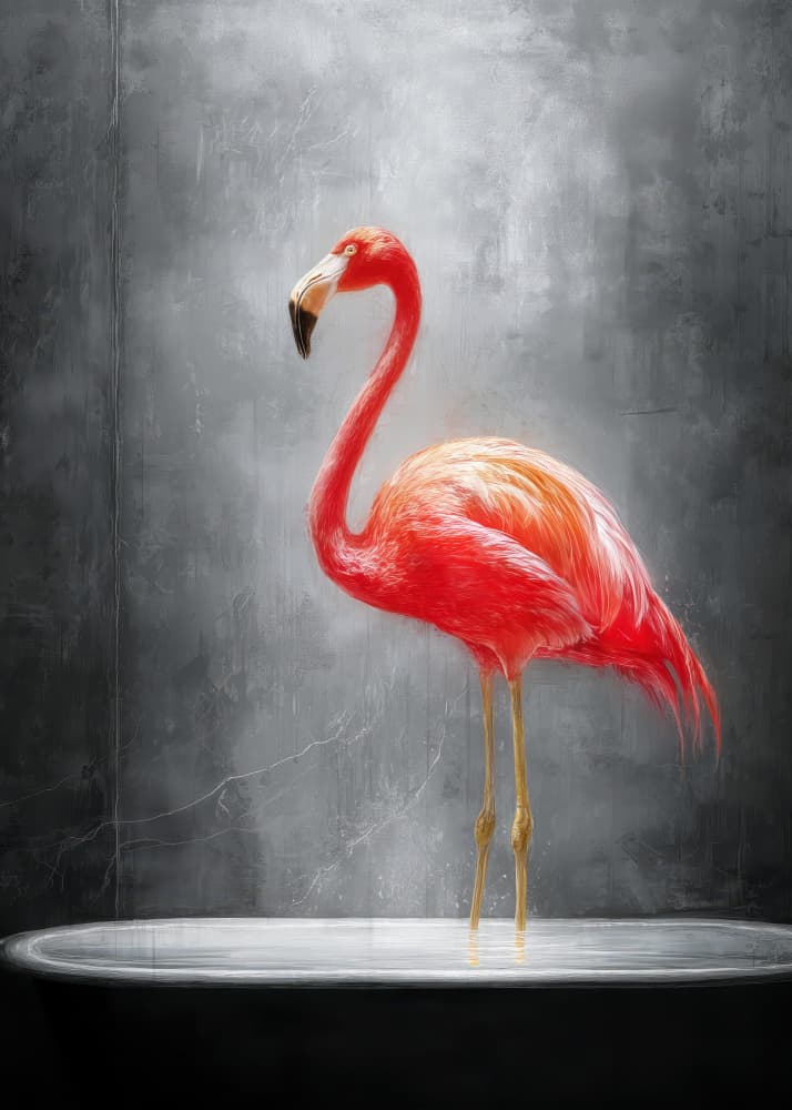 Elegant Pink Flamingo by Justyna Jaszke — canvas wall art